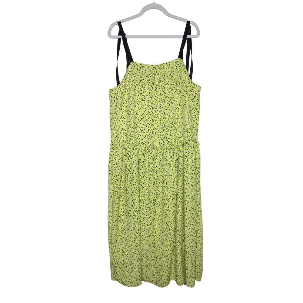 Topshop Sleeveless Floral Square Neck Drop Waist Midi Dress Tie Strap Size 8 - Picture 13 of 14